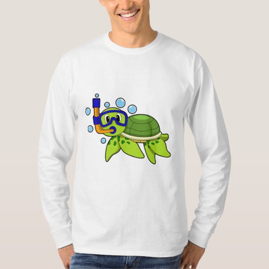 schildpad bij duiken met Snorkel T-shirt (Voorkant)