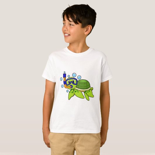schildpad bij duiken met Snorkel T-shirt (Voorkant volledig)