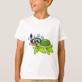 schildpad bij duiken met Snorkel T-shirt (Voorkant)