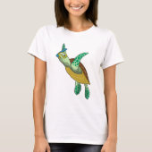 schildpad bij duiken met Snorkel T-shirt (Voorkant)