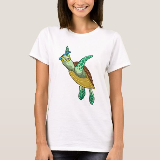 schildpad bij duiken met Snorkel T-shirt (Voorkant)