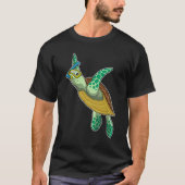schildpad bij duiken met Snorkel T-shirt (Voorkant)