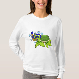 schildpad bij duiken met Snorkel T-shirt