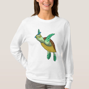 schildpad bij duiken met Snorkel T-shirt