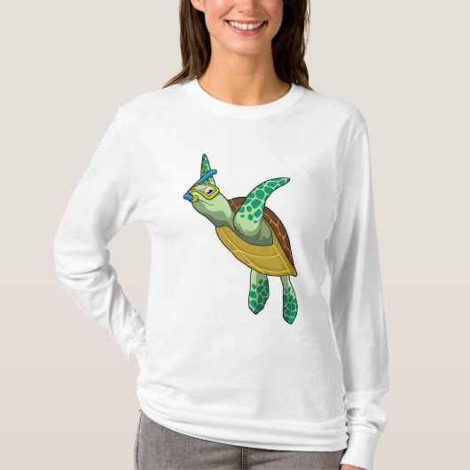 schildpad bij duiken met Snorkel T-shirt (Voorkant)