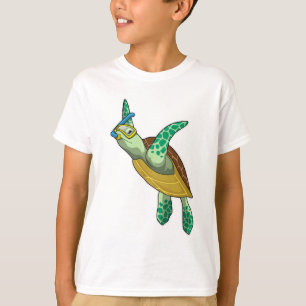 schildpad bij duiken met Snorkel T-shirt