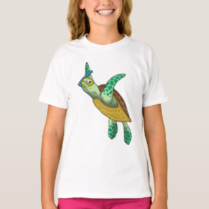 schildpad bij duiken met Snorkel T-shirt