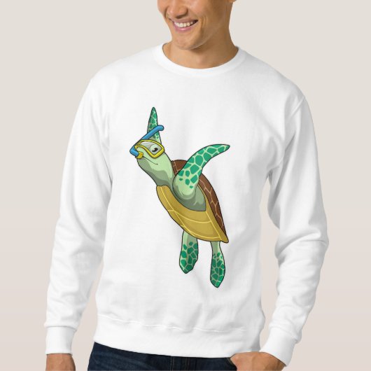 schildpad bij duiken met Snorkel Trui (Voorkant)