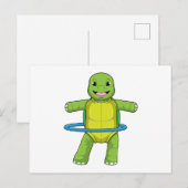 Schildpad bij Fitness met fitnessbanden Briefkaart (Voorkant / Achterkant)