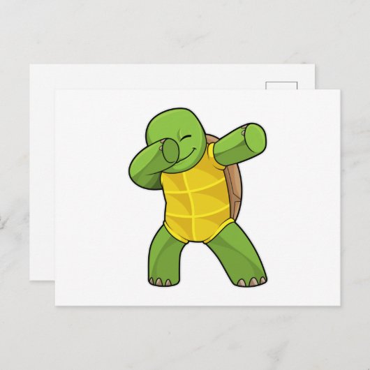 Schildpad bij Hip Hop Dans Dab Briefkaart (Voorkant / Achterkant)