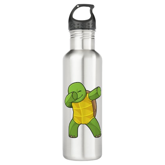 Schildpad bij hiphopdans Dab Waterfles (Voorkant)