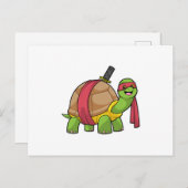 Schildpad bij martial arts met zwaard briefkaart (Voorkant / Achterkant)