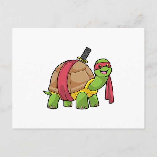 Schildpad bij martial arts met zwaard briefkaart (Voorkant)