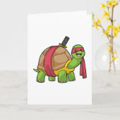 Schildpad bij martial arts met zwaard kaart (Gele Bloem)