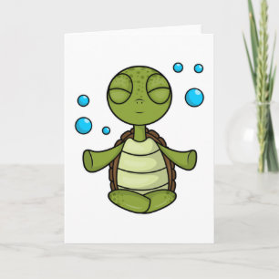 Schildpad bij meditatie in zittende houding kaart