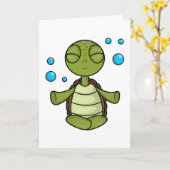 Schildpad bij mediteren in zittende positie kaart (Gele Bloem)