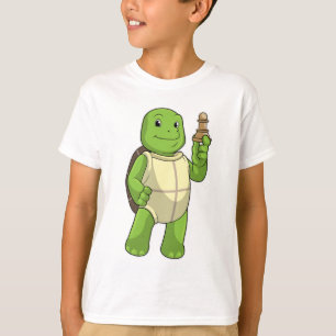 Schildpad bij schaken met schaakstuk Pion T-shirt