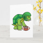 Schildpad bij sport met voetbal en helm kaart (Gele Bloem)