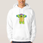 Schildpad bij Sterke training & Dumbbells Hoodie (Voorkant)