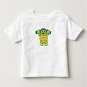 Schildpad bij Sterke training & Dumbbells Kinder Shirts (Voorkant)