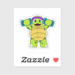 Schildpad bij Sterke training & Dumbbells Sticker