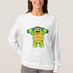 Schildpad bij Sterke training & Dumbbells T-shirt