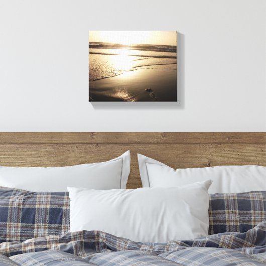Schildpad bij zonsondergang canvas afdruk (Insitu (Slaapkamer))