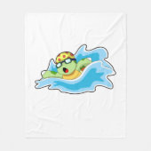 Schildpad bij zwemmen in water fleece deken (Voorkant)