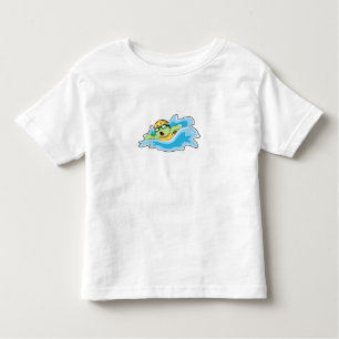 Schildpad bij zwemmen in water kinder shirts
