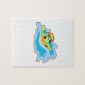 Schildpad bij zwemmen in water legpuzzel (Horizontaal)