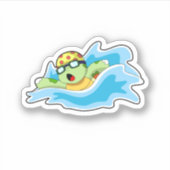 Schildpad bij zwemmen in water sticker (Voorkant)