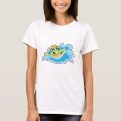 Schildpad bij zwemmen in water t-shirt (Voorkant)