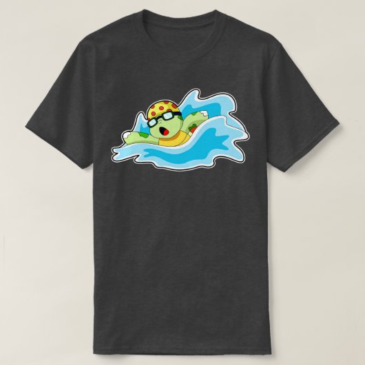 Schildpad bij zwemmen in water t-shirt (Design voorkant)
