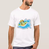 Schildpad bij zwemmen in water t-shirt (Voorkant)