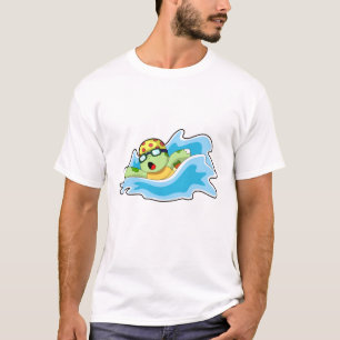 Schildpad bij zwemmen in water t-shirt