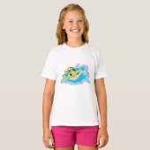 Schildpad bij zwemmen in water t-shirt (Voorkant volledig)