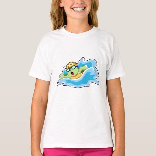 Schildpad bij zwemmen in water t-shirt (Voorkant)
