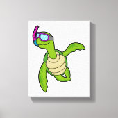Schildpad bij zwemmen met Snorkel Canvas Afdruk (Voorkant)