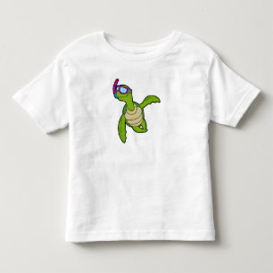 Schildpad bij zwemmen met Snorkel Kinder Shirts