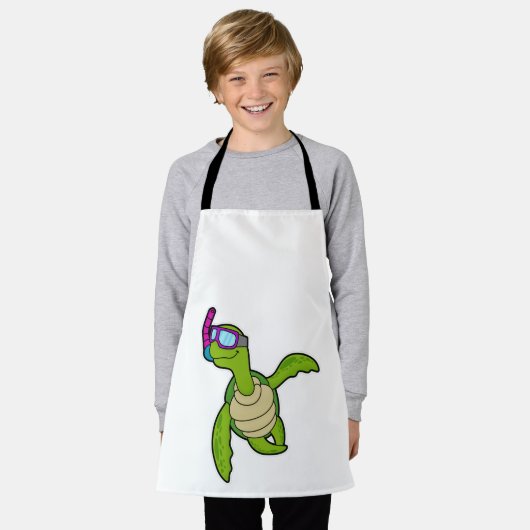 Schildpad bij zwemmen met Snorkel Schort (Gedragen)