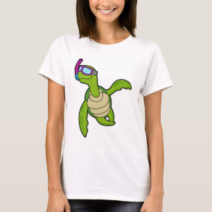 Schildpad bij zwemmen met Snorkel T-shirt