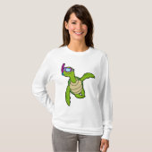 Schildpad bij zwemmen met Snorkel T-shirt (Voorkant volledig)