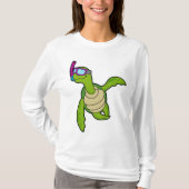 Schildpad bij zwemmen met Snorkel T-shirt (Voorkant)