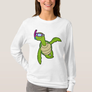 Schildpad bij zwemmen met Snorkel T-shirt