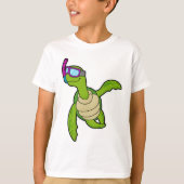 Schildpad bij zwemmen met Snorkel T-shirt (Voorkant)