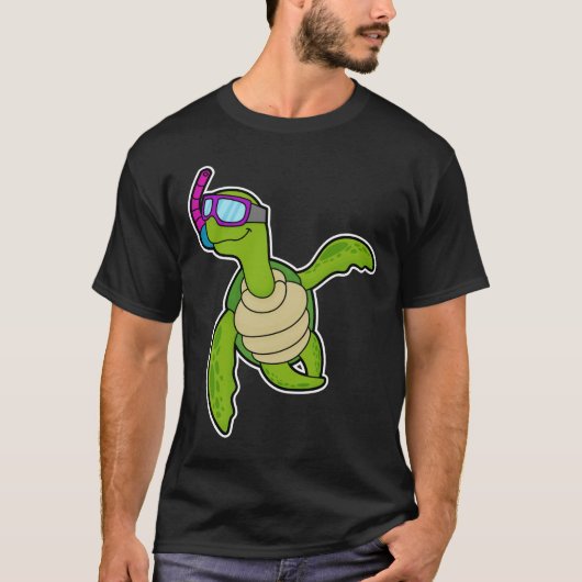 Schildpad bij zwemmen met Snorkel T-shirt (Voorkant)
