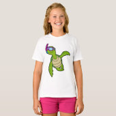 Schildpad bij zwemmen met Snorkel T-shirt (Voorkant volledig)