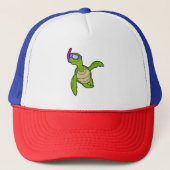 Schildpad bij zwemmen met Snorkel Trucker Pet (Voorkant)