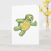 Schildpad bij zwemmen met zwembril kaart (Gele Bloem)