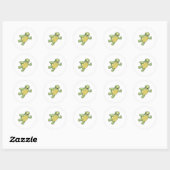 Schildpad bij zwemmen met zwembril ronde sticker (Vel)